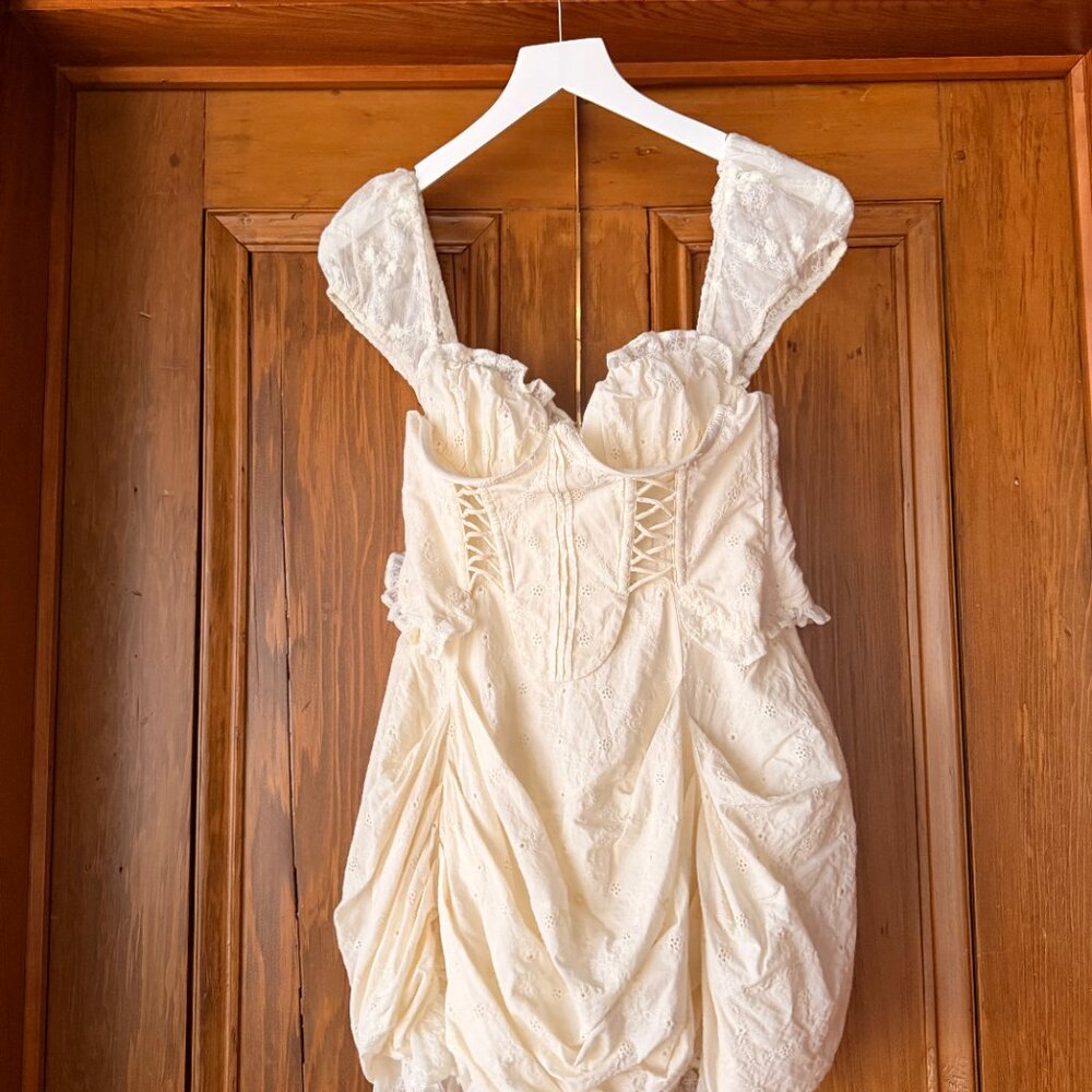 For Love & Lemons White Off White Ruffle Mini Dress